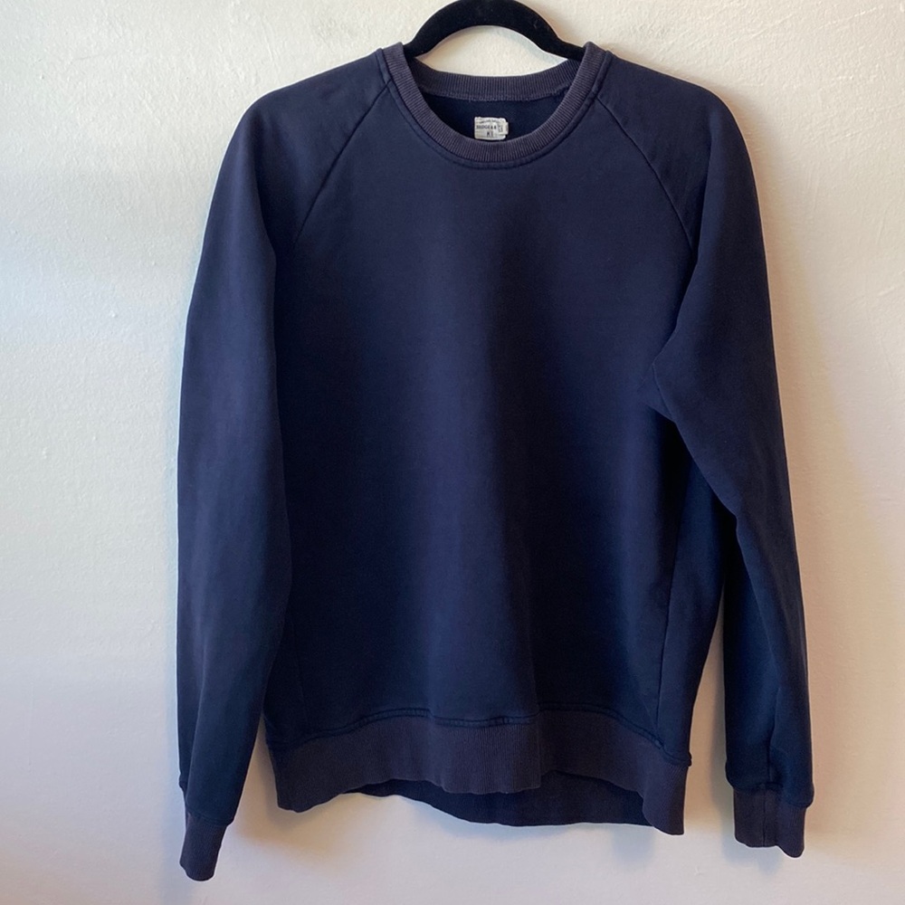 BRIDGE & BURN navy blue French Terry crewneck sweatshirt size L